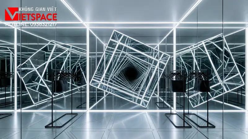 thiết kế cửa hàng thời trang endless mirror _4