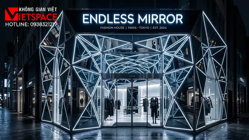 thiết kế cửa hàng thời trang endless mirror _2