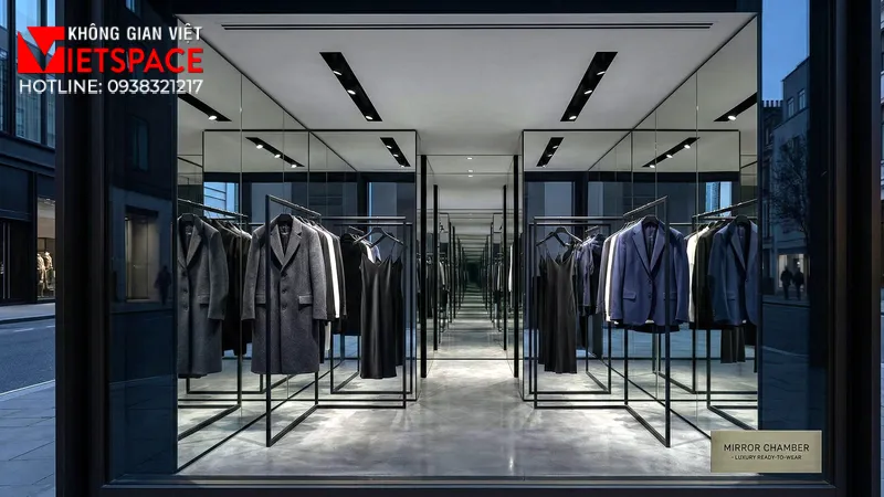 thiết kế cửa hàng thời trang mirror chamber _9