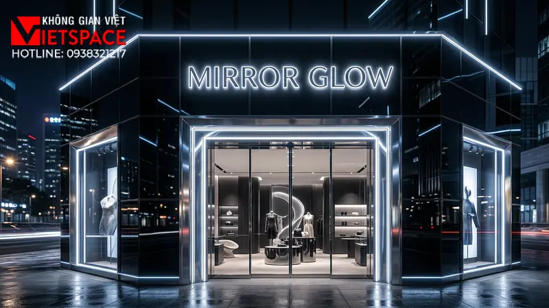 thiết kế cửa hàng thời trang mirror glow _2