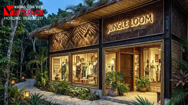 thiết kế cửa hàng thời trang jungle loom _2