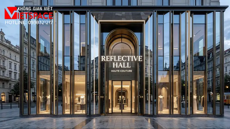 thiết kế cửa hàng thời trang reflective hall _2