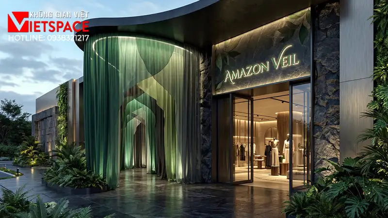 thiết kế cửa hàng thời trang amazon veil _8