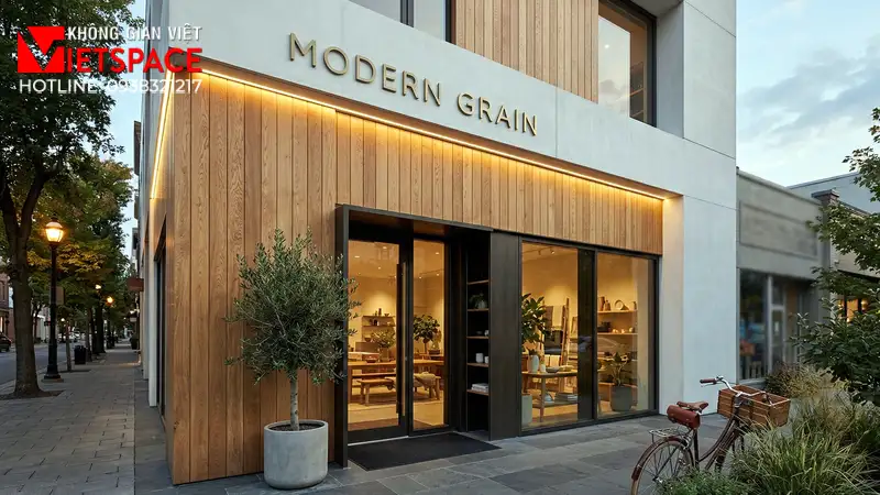 thiết kế cửa hàng thời trang modern grain _2