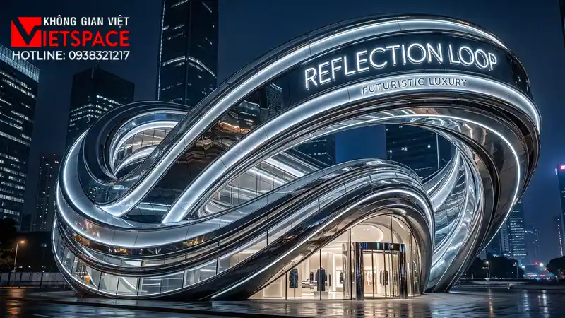 thiết kế cửa hàng thời trang reflection loop _1