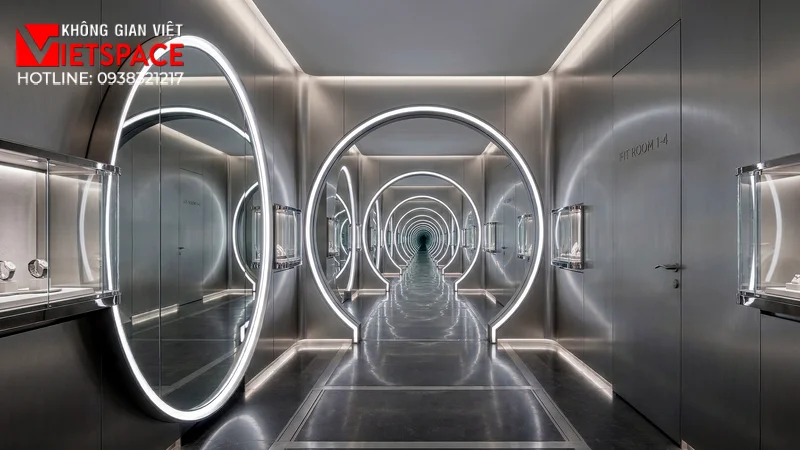thiết kế cửa hàng thời trang reflection loop _9