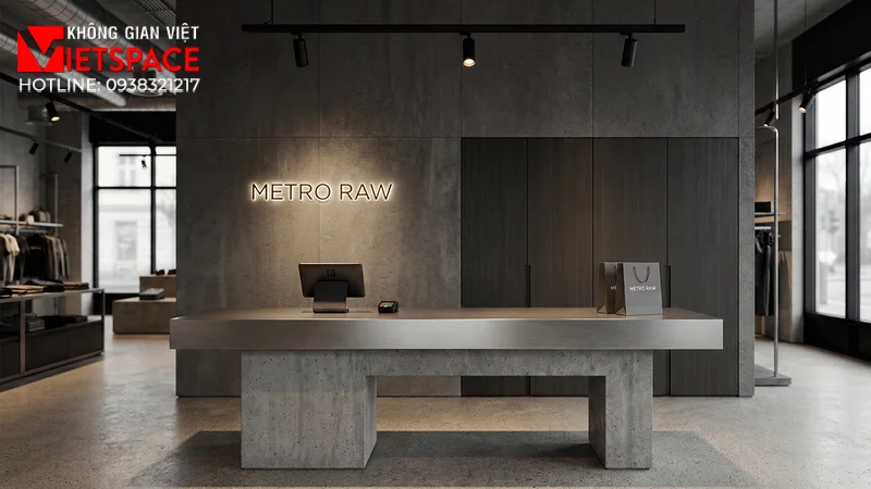 thiết kế cửa hàng thời trang metro raw _6