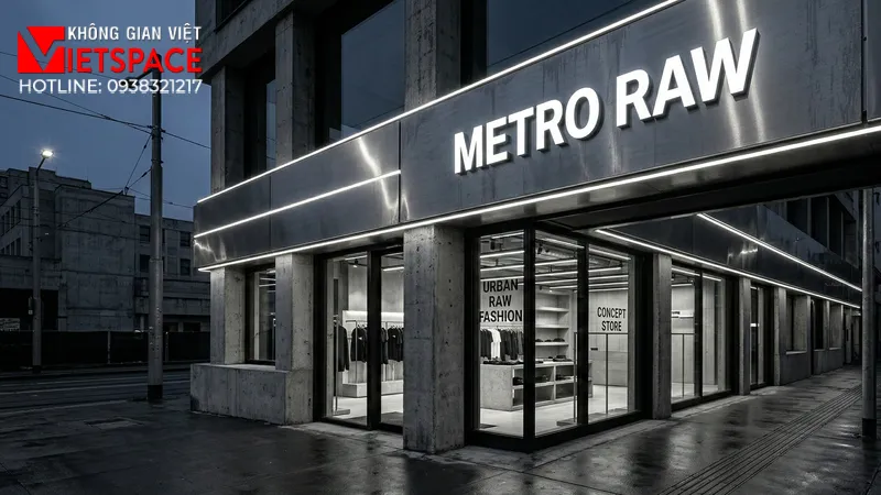 thiết kế cửa hàng thời trang metro raw _2
