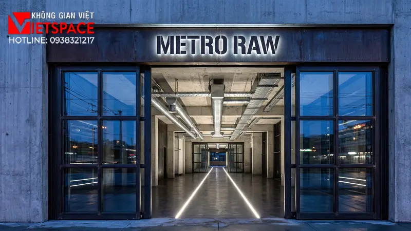 thiết kế cửa hàng thời trang metro raw _12