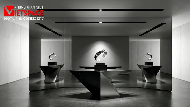 thiết kế cửa hàng thời trang mirror surface _8