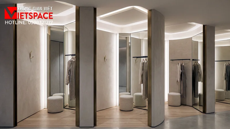 thiết kế cửa hàng thời trang mirror surface _9