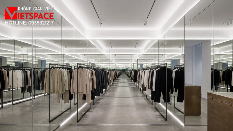 thiết kế cửa hàng thời trang mirror surface _11