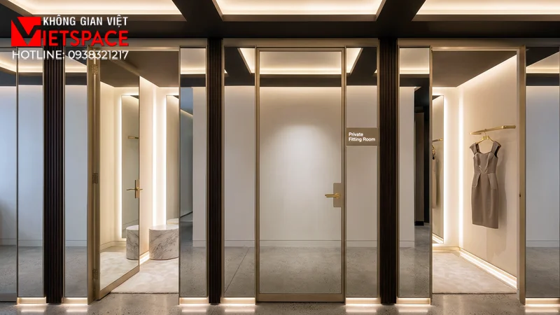 thiết kế cửa hàng thời trang mirror surface _13