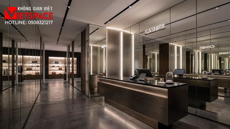 thiết kế cửa hàng thời trang mirror corridor _7