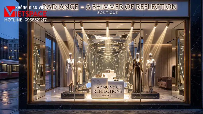 thiết kế cửa hàng thời trang mirror radiance _4