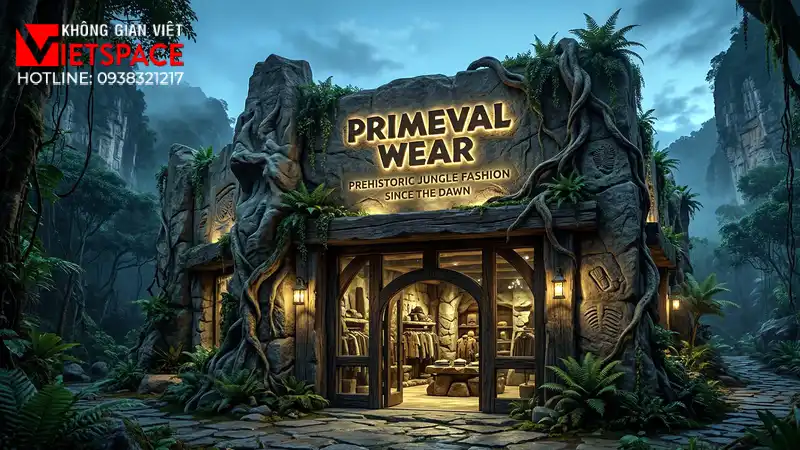 thiết kế cửa hàng thời trang primeval wear _2
