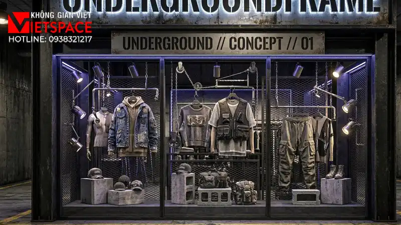 thiết kế cửa hàng thời trang underground frame _6