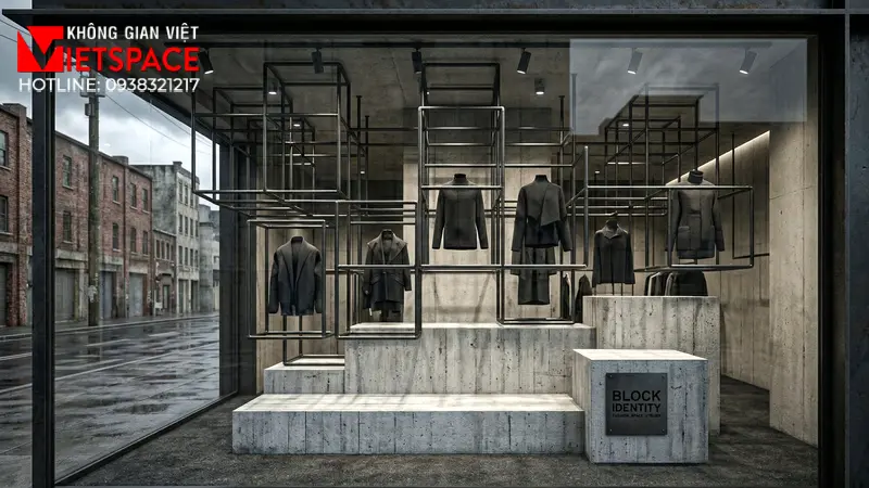 thiết kế cửa hàng thời trang block identity _9