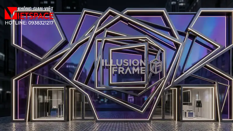 thiết kế cửa hàng thời trang illusion frame _1