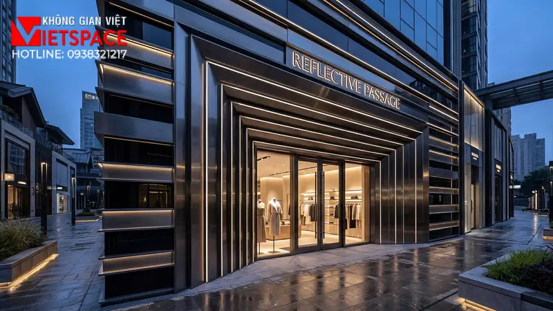 thiết kế cửa hàng thời trang reflective passage _2