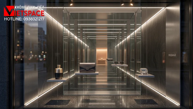 thiết kế cửa hàng thời trang reflective passage _9