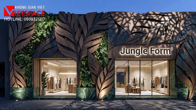 thiết kế cửa hàng thời trang jungle form _1