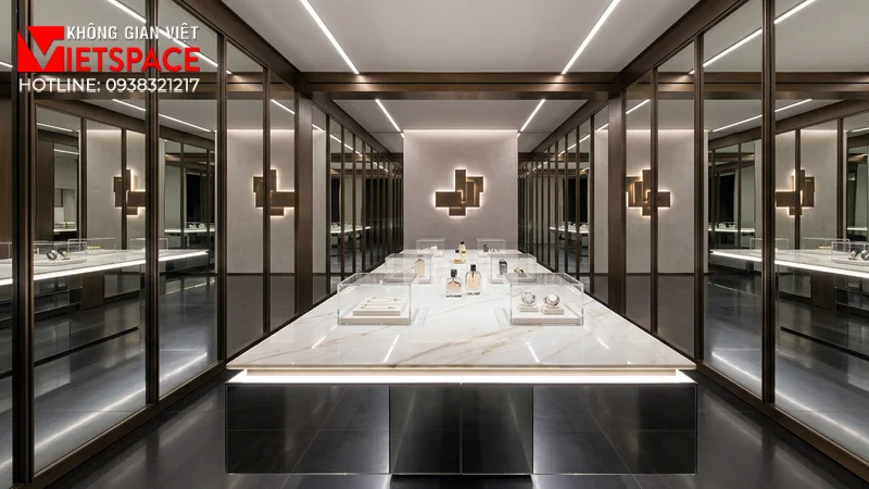 thiết kế cửa hàng thời trang mirror corridor _11