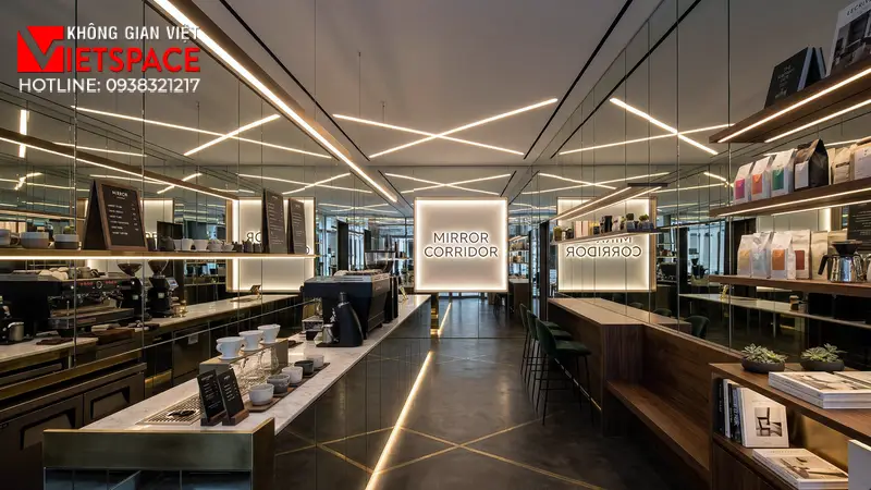 thiết kế cửa hàng thời trang mirror corridor _12
