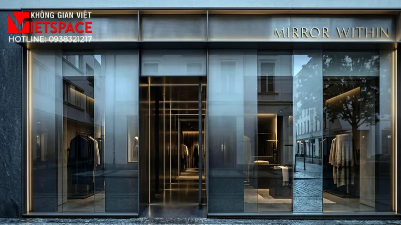 thiết kế cửa hàng thời trang mirror within _1