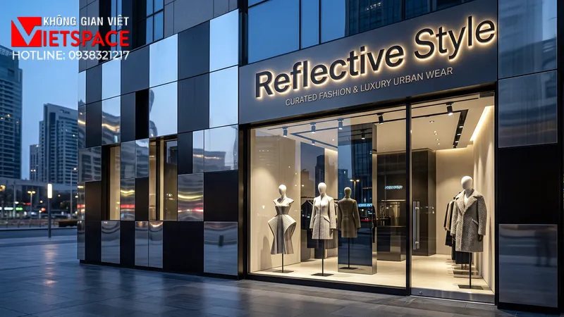 thiết kế cửa hàng thời trang reflective style _2