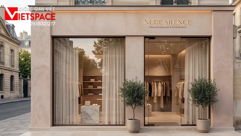 thiết kế cửa hàng thời trang nude silence _2