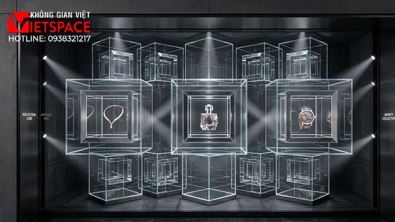 thiết kế cửa hàng thời trang reflection cube _9