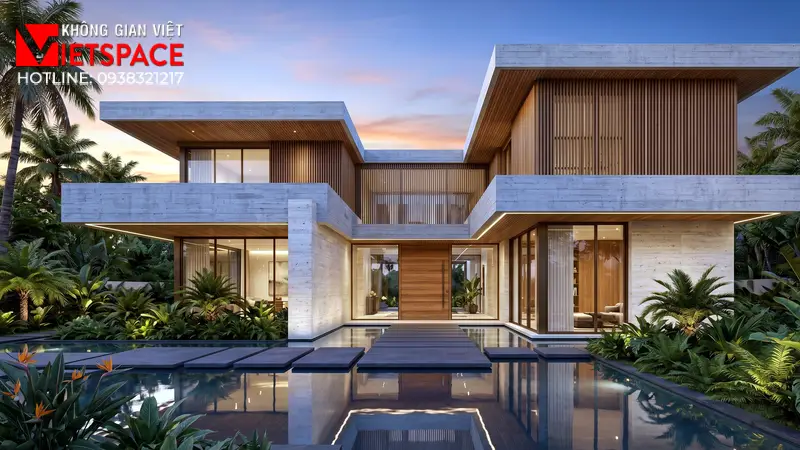 bố trí cổng và tường rào biệt thự _1