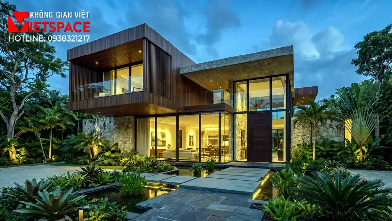 thiết kế tiểu cảnh giếng trời _1