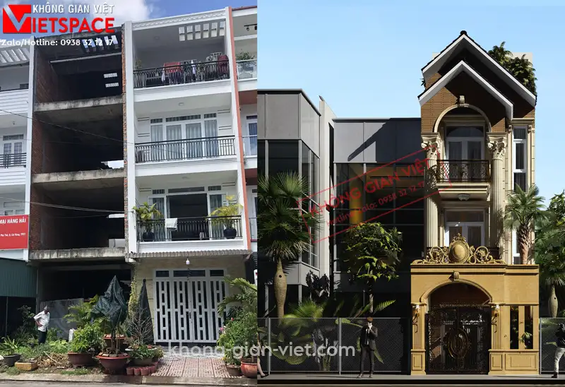 mẫu thiết kế nhà phố tân cổ điển do Không Gian Việt thực hiện 4