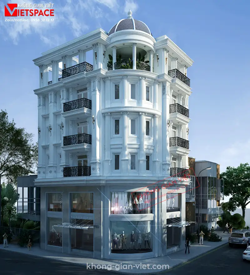 mẫu thiết kế nhà phố tân cổ điển do Không Gian Việt thực hiện 5