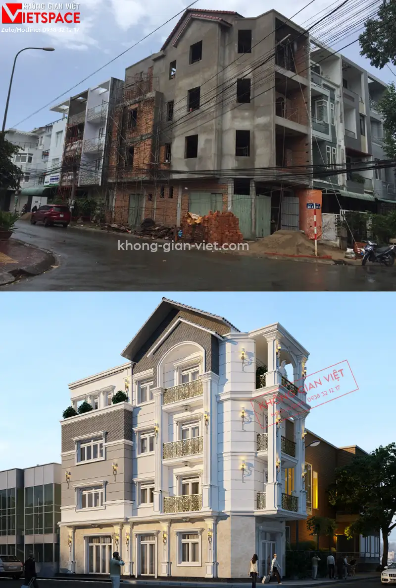 mẫu thiết kế nhà phố tân cổ điển do Không Gian Việt thực hiện 6