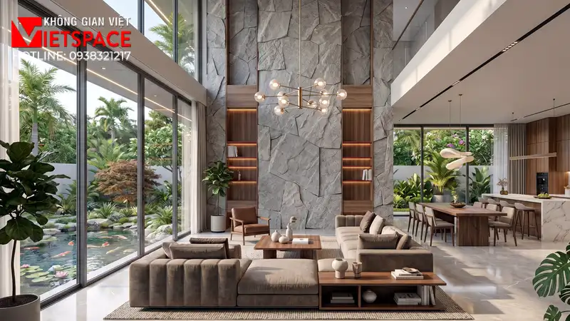 Thiết Kế Biệt Thự 1 Trệt 1 Lầu Hiện Đại 150m2 Không Gian Xanh _5