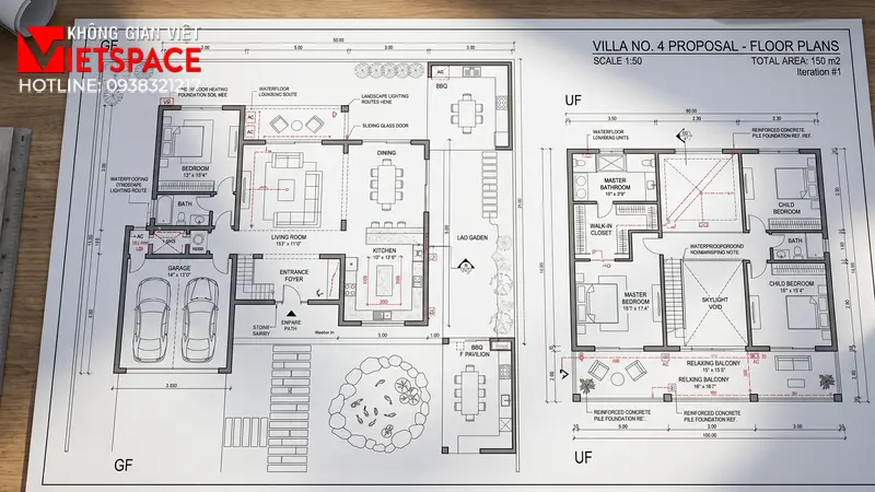 Thiết Kế Biệt Thự 1 Trệt 1 Lầu Hiện Đại 150m2 Không Gian Xanh _8