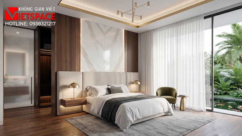 Bản Vẽ Thiết Kế Biệt Thự Hiện Đại 500m2 Có Tầng Hầm Siêu Xe 07 Không gian Nội thất Phòng ngủ Biệt Thự