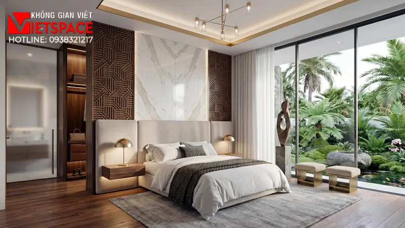Bản Vẽ Thiết Kế Biệt Thự Hiện Đại 500m2 Có Tầng Hầm Siêu Xe 07 Không gian Nội thất Phòng ngủ Biệt Thự
