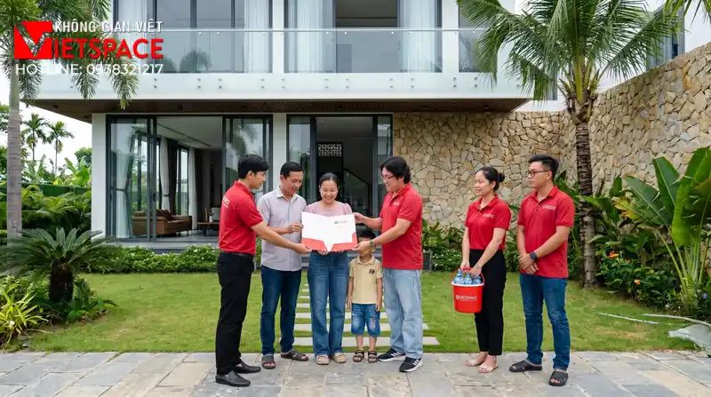 Bản Vẽ Thiết Kế Biệt Thự Hiện Đại 500m2 Có Tầng Hầm Siêu Xe 08 Bàn giao Biệt Thự cho khách hàng