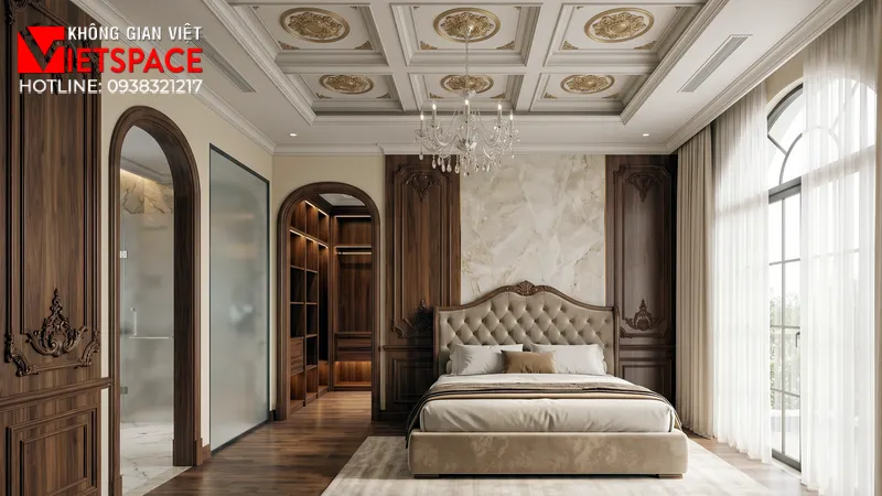 Mẫu Biệt Thự Tân Cổ Điển 3 Tầng Kiểu Pháp Sang Trọng 07 Không gian Nội thất Phòng ngủ Biệt Thự