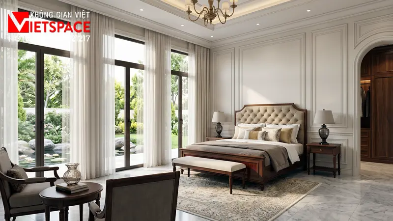 Thiết Kế Biệt Thự Kiểu Anh Tinh Tế, Thanh Lịch Và Sang Trọng 07 Không gian Nội thất Phòng ngủ Biệt Thự