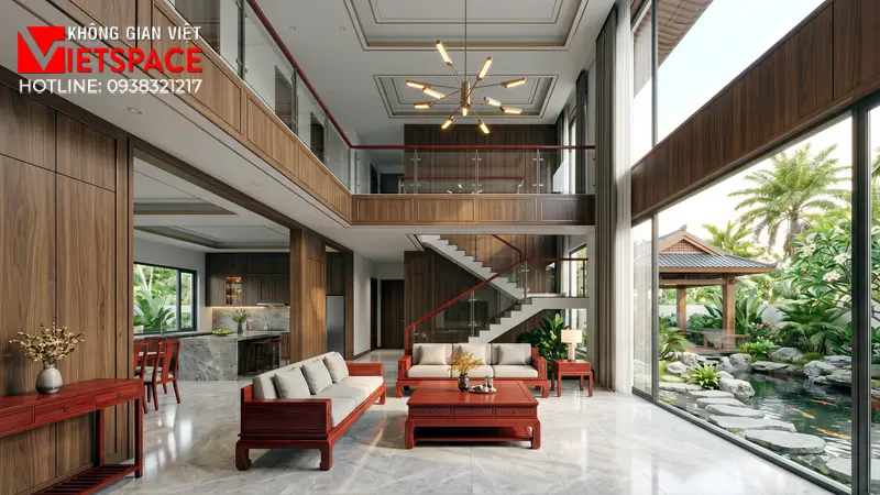 Mẫu Nhà Vườn 2 Tầng Đẹp Mái Nhật Được Yêu Thích Nhất 2026 06 Không gian Nội thất Phòng Khách Biệt Thự