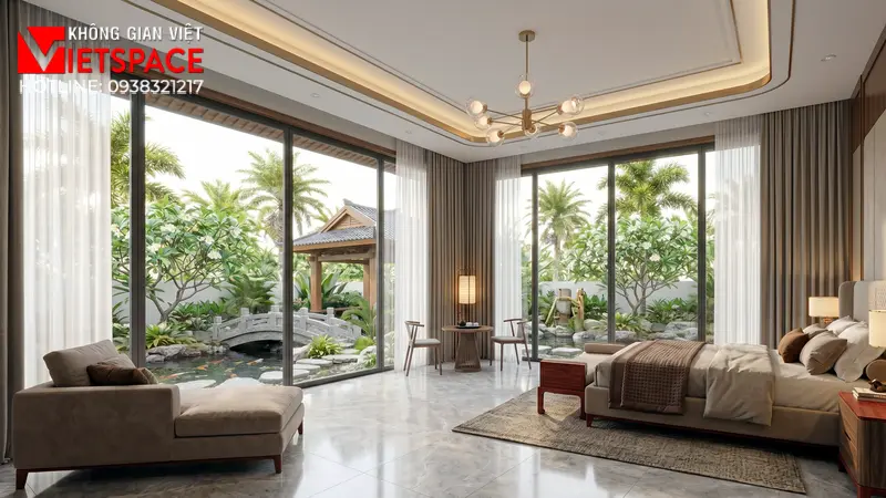 Mẫu Nhà Vườn 2 Tầng Đẹp Mái Nhật Được Yêu Thích Nhất 2026 07 Không gian Nội thất Phòng ngủ Biệt Thự