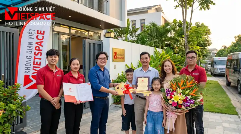 Mẫu Nhà Vườn 2 Tầng Đẹp Mái Nhật Được Yêu Thích Nhất 2026 08 Bàn giao Biệt Thự cho khách hàng