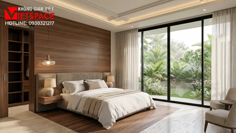 Bản Vẽ Biệt Thự Vườn Cấp 4 Nông Thôn Thanh Bình Và Tiết Kiệm 07 Không gian Nội thất Phòng ngủ Biệt Thự