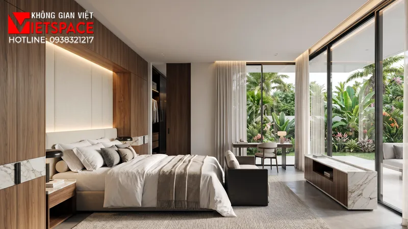 Mẫu Thiết Kế Biệt Thự Vườn 300m2 Không Gian Thoáng Đãng 07 Không gian Nội thất Phòng ngủ Biệt Thự