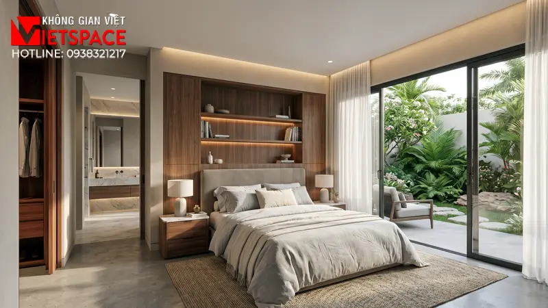 Không Gian Biệt Thự Vườn Trệt Ấm Cúng Cho Gia Đình Đa Thế Hệ 07 Không gian Nội thất Phòng ngủ Biệt Thự
